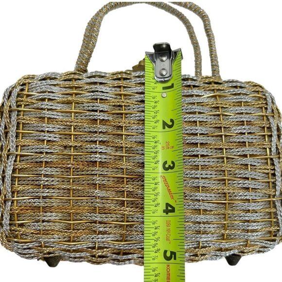 KORET Vintage 60’s Gold & Silver Woven Metal Handbag - Picture 11 of 12